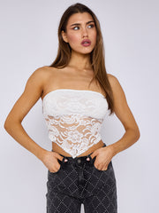 Lace Bandeau Crop Top