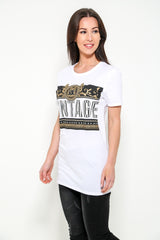 Vintage -Grafik -gedrucktes T -Shirt