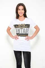 Vintage -Grafik -gedrucktes T -Shirt