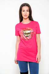 Camiseta de estampado de tigre dorado