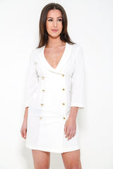 Tuxedo Style Fitted Blazer Dress