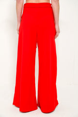 Wide Leg Tie Waist Pocket Trousers