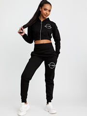 Embroidered Have A Good Day Zip Hoodie & Jogger Co-ord