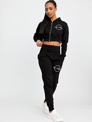 Embroidered Have A Good Day Zip Hoodie & Jogger Co-ord