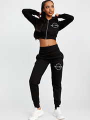 Embroidered Have A Good Day Zip Hoodie & Jogger Co-ord