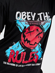 Obey The Rules Graphic Printed T-Shirt