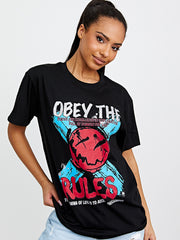 Obey The Rules Graphic Printed T-Shirt
