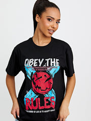 Obey The Rules Graphic Printed T-Shirt
