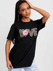 Rose Love Graphic Printed T-Shirt