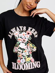 Always Keep Blooming Graphic Printed T-Shirt