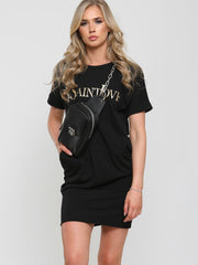 Ye Saint Love Foil Print T-Shirt Dress