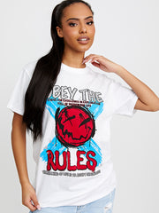 Obey The Rules Graphic Printed T-Shirt
