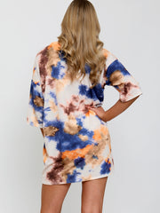 Tie-Dye Splash Oversized Boyfriend Tunic T-Shirt