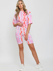 Ribbed Tie Dye Top & Shorts Co-ord