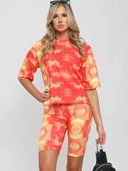 Ribbed Tie Dye Top & Shorts Co-ord