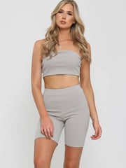 Bandeau Crop Top & Cycling Shorts Co-ord