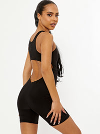 Slinky Unitard zurückgeschnitten - Black