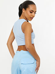 Oakland Graphic Ribbed Vest Crop Top