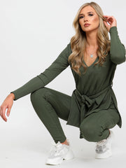 Ribbed Side Split Top & Trouser Co-ord