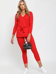 Ribbed Side Split Top & Trouser Co-ord