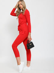 Ribbed Side Split Top & Trouser Co-ord