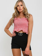 Shirted Frill Sem Hemsschecktoper