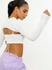 2 Piece Tie Knot Ribbed Crop Top