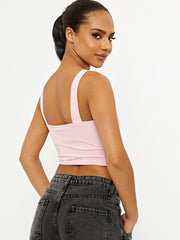 Twist Knot Cut Out Strappy Crop Top