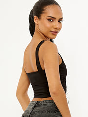 Twist Knot Cut Out Strappy Crop Top