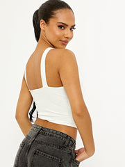 Twist Knot Cut Out Strappy Crop Top