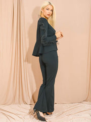 Fishnet Trim Blazer & Trouser Co-ord