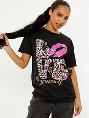 Love Lips Graphic Printed T-Shirt