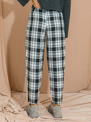 Checked Paper Bag Waist Trousers