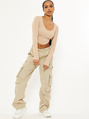 Wide Leg Combat Cargo Trousers