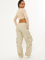Wide Leg Combat Cargo Trousers