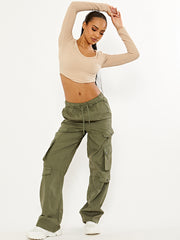 Wide Leg Combat Cargo Trousers