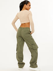 Wide Leg Combat Cargo Trousers