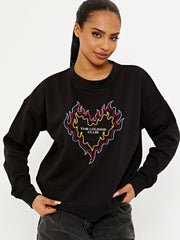 The Lounge Club Embroidered Oversized Sweatshirt Jumper