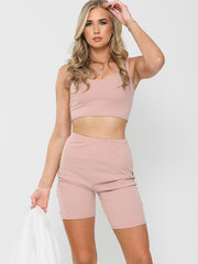 Crop Top & Cycling Shorts Co-ord