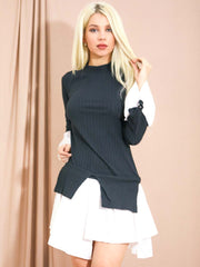 Hemddetail geripptes Kleid