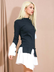 Hemddetail geripptes Kleid