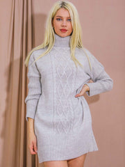 Kabelstrickpanelspullover Kleid