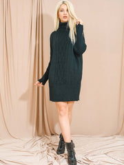 Kabelstrickpanelspullover Kleid