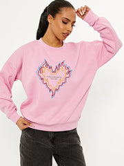 The Lounge Club Embroidered Oversized Sweatshirt Jumper