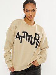 Haltung gestickt übergroße Sweatshirt -Jumper