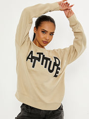 Haltung gestickt übergroße Sweatshirt -Jumper