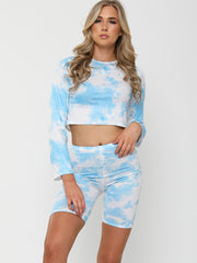 Tie-Dye Crop Top & Cycling Shorts Co-ord