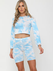 Tie-Dye Crop Top & Cycling Shorts Co-ord