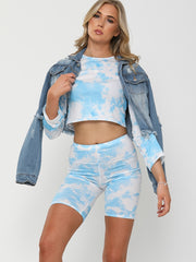 Tie-Dye Crop Top & Cycling Shorts Co-ord