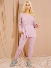 Top e inferior de punto de punto acanalado